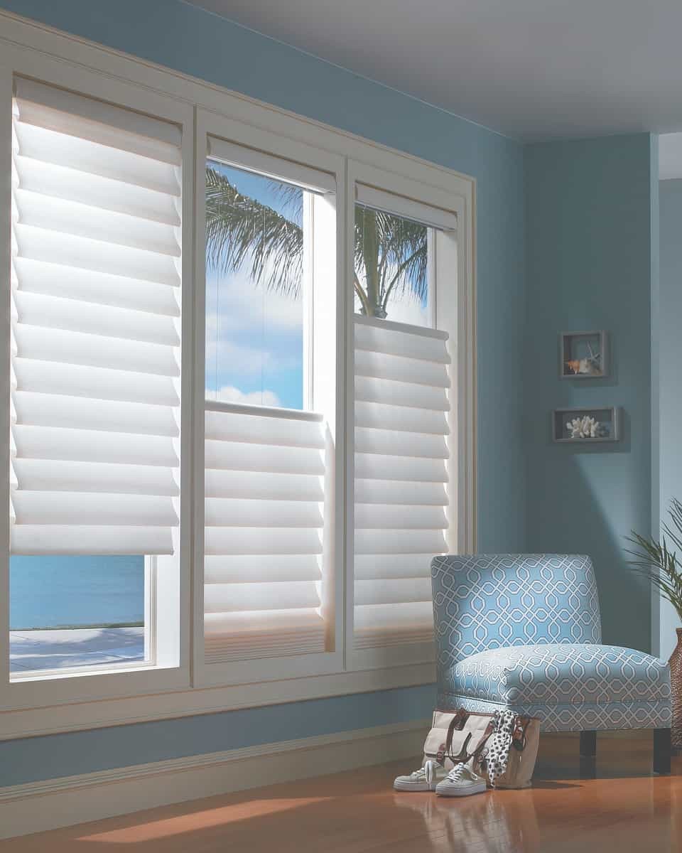 Custom Bedroom Window Treatments for Homes near Cape Coral, Florida (FL) including Vignette Modern Roman Shades