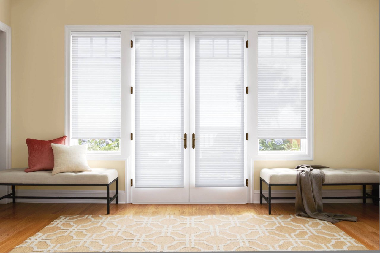 Hunter Douglas Duette® Cellular Shades as French door shades near North Fort Myers, FL